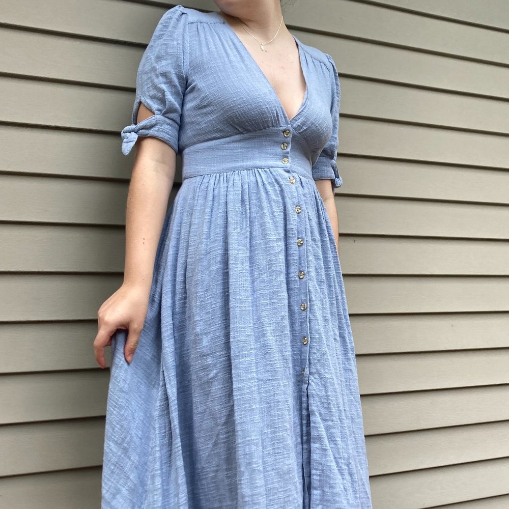 Free People Blue Cotton Dress